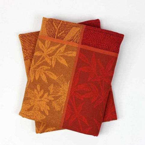 Lot de 2 serviettes de table VALBONNE jacquard Rouge